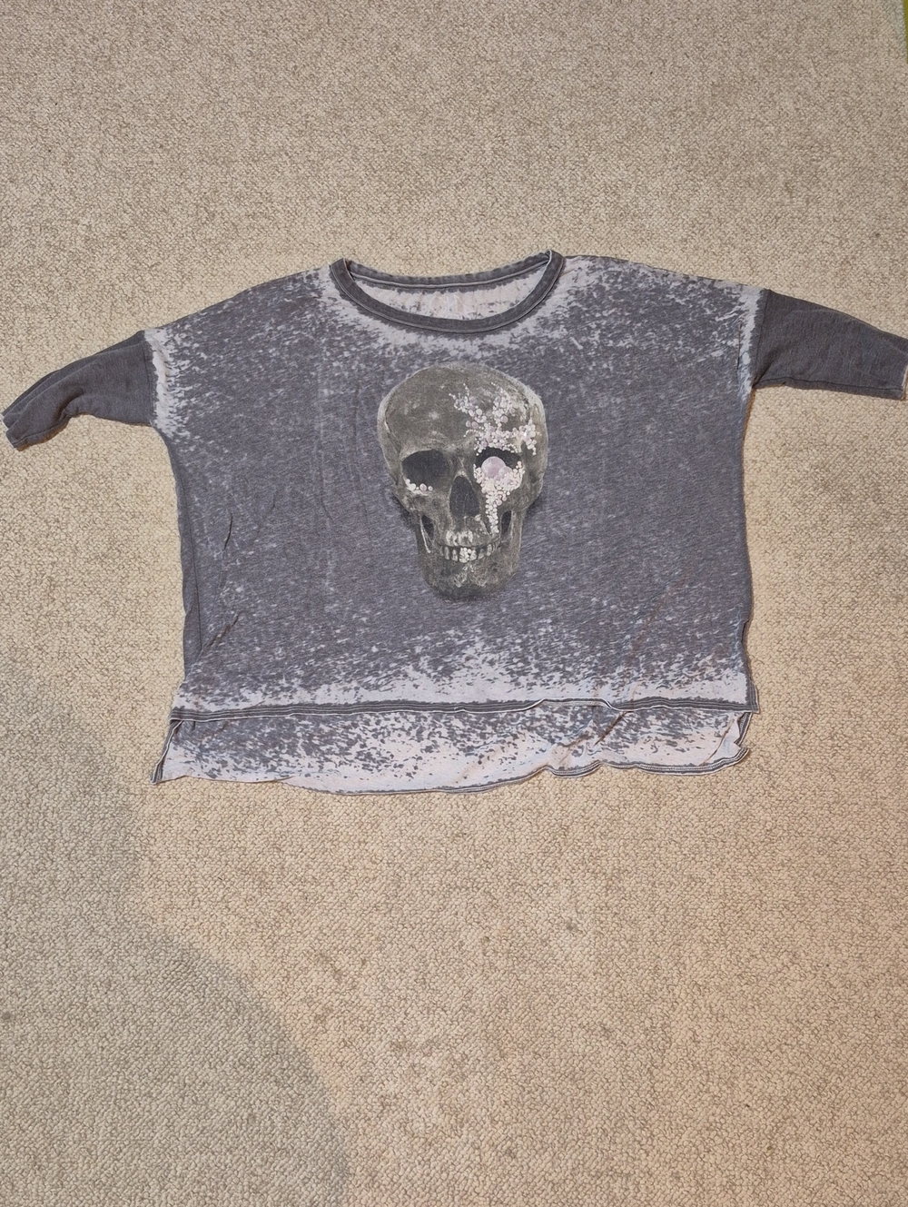 Chaser Embellished Skull Burnout Sweatshirt – Size Medium